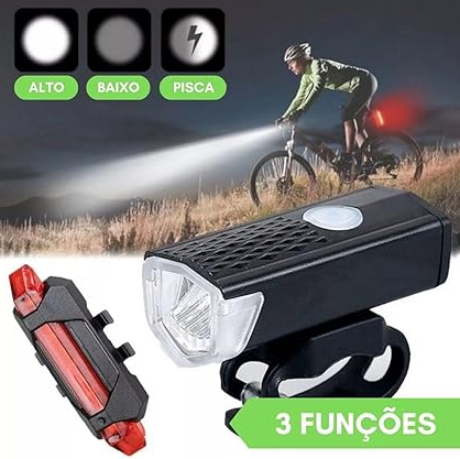 Kit de Luzes de Bicicleta Recarregável: Segurança e Visibilidade em Qualquer Situação
